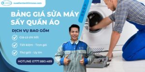 bảng giá sửa máy sấy quần áo