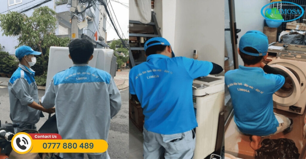 Bảng Giá Sửa Máy Giặt Tại Nhà TPHCM Mới Nhất 2025 Quy trình sửa chữa máy giặt tại nhà của Sửa Điện Lạnh Limosa