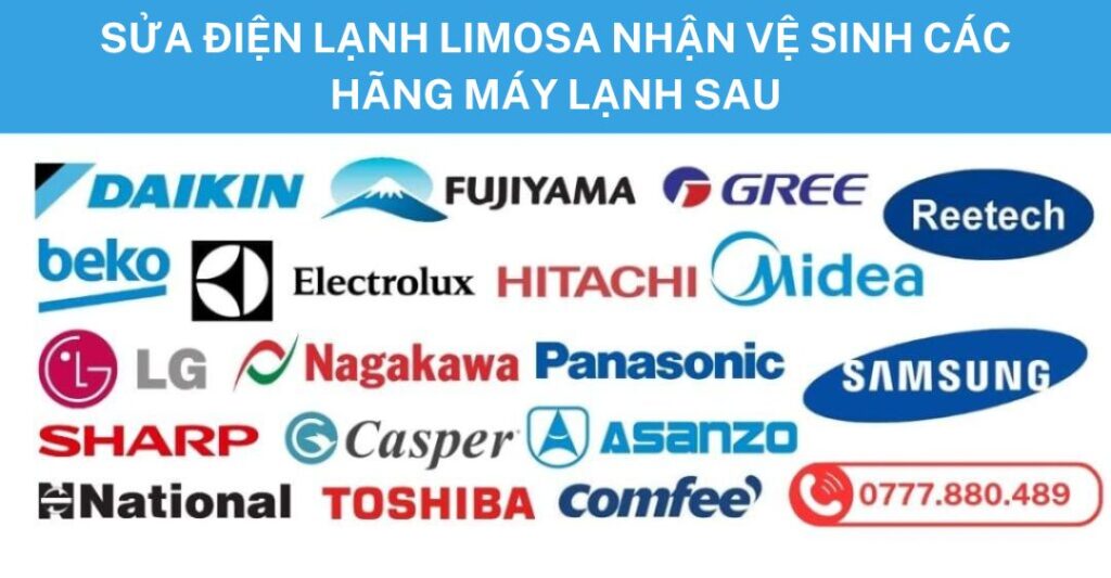 sửa điện lạnh limosa nhận vệ sinh các hãng máy lạnh sau