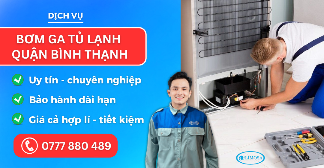 Bơm ga tủ lạnh quận Bình Thạnh suadienlanhlimosa