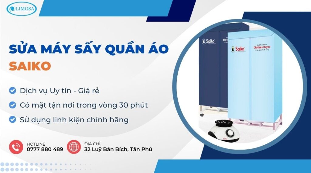 Sửa Máy Sấy Quần Áo Saiko Tại Nhà 24/7 - Uy Tín, Giá Rẻ sửa máy sấy quần áo Saiko