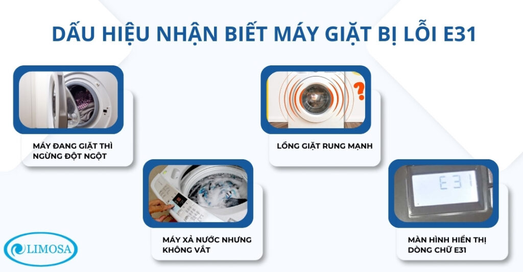 Tìm hiểu lỗi E31 máy giặt Toshiba và cách khắc phục đơn giản Dấu hiệu nhận biết máy giặt bị lỗi E31