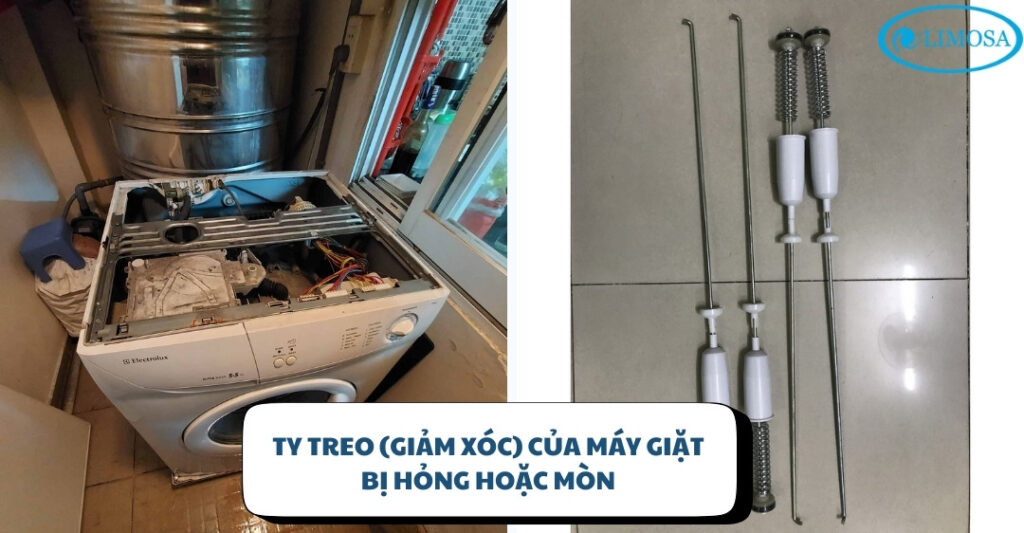 Tìm hiểu lỗi E31 máy giặt Toshiba và cách khắc phục đơn giản Ty treo (giảm xóc) của máy giặt bị hỏng hoặc mòn