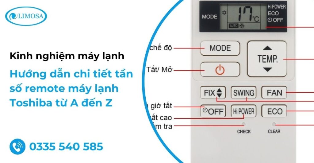 Hướng dẫn chi tiết tần số remote máy lạnh Toshiba từ A đến Z Tần số remote máy lạnh Toshiba